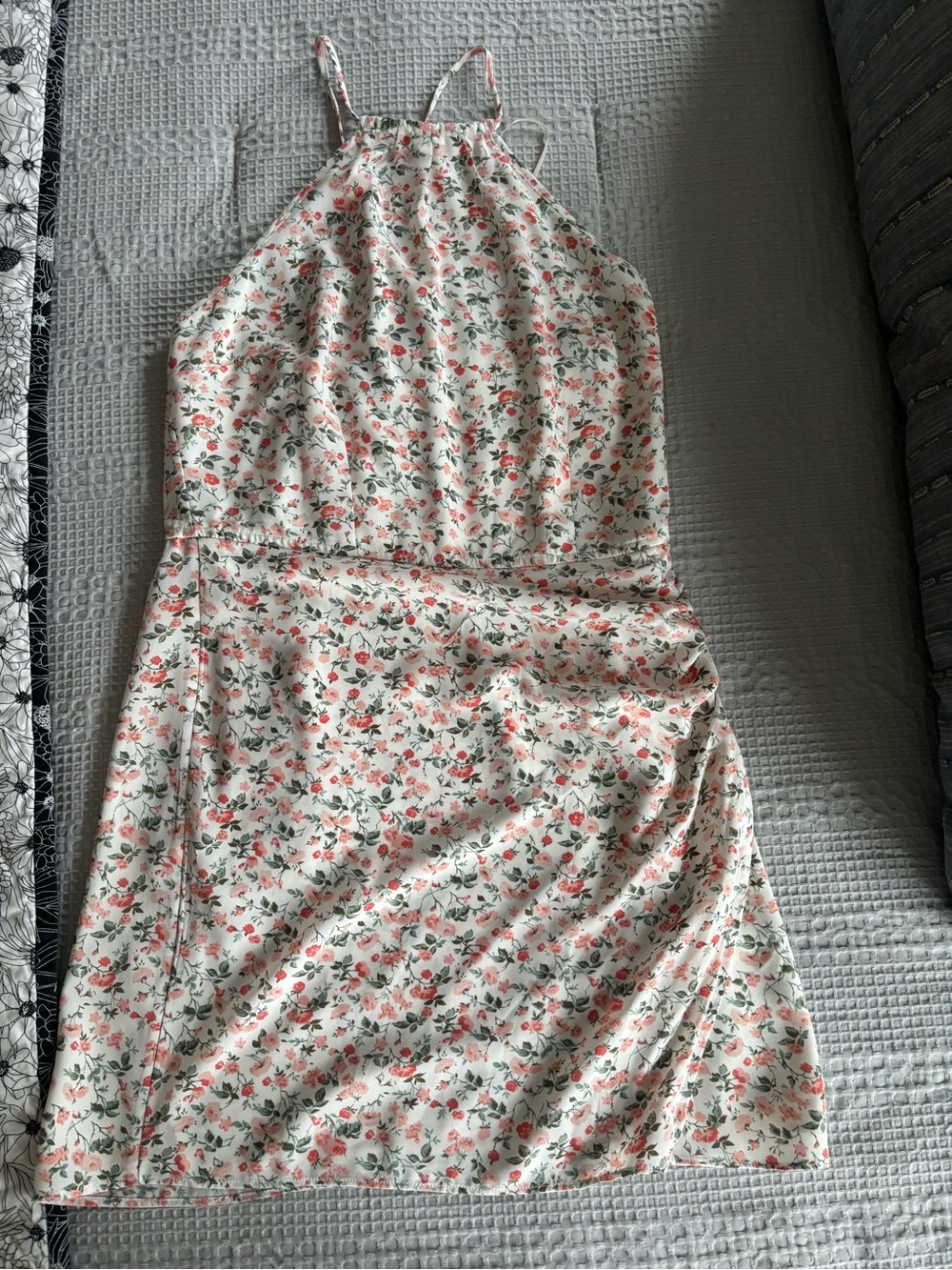 Abercrombie & Fitch White Mini Dress with Pink Floral Print